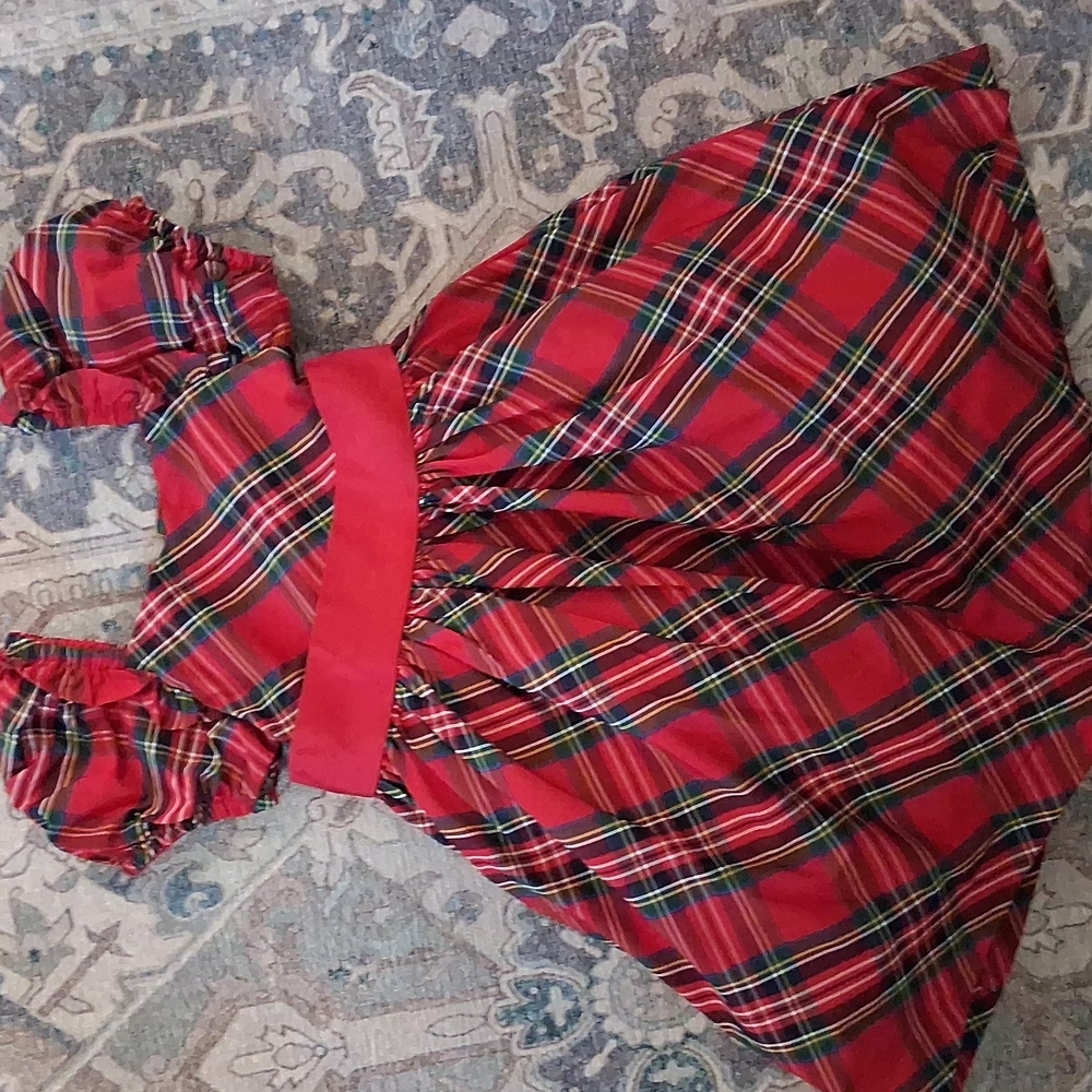 New Janie And Jack Red Tartan Dress, Size 4